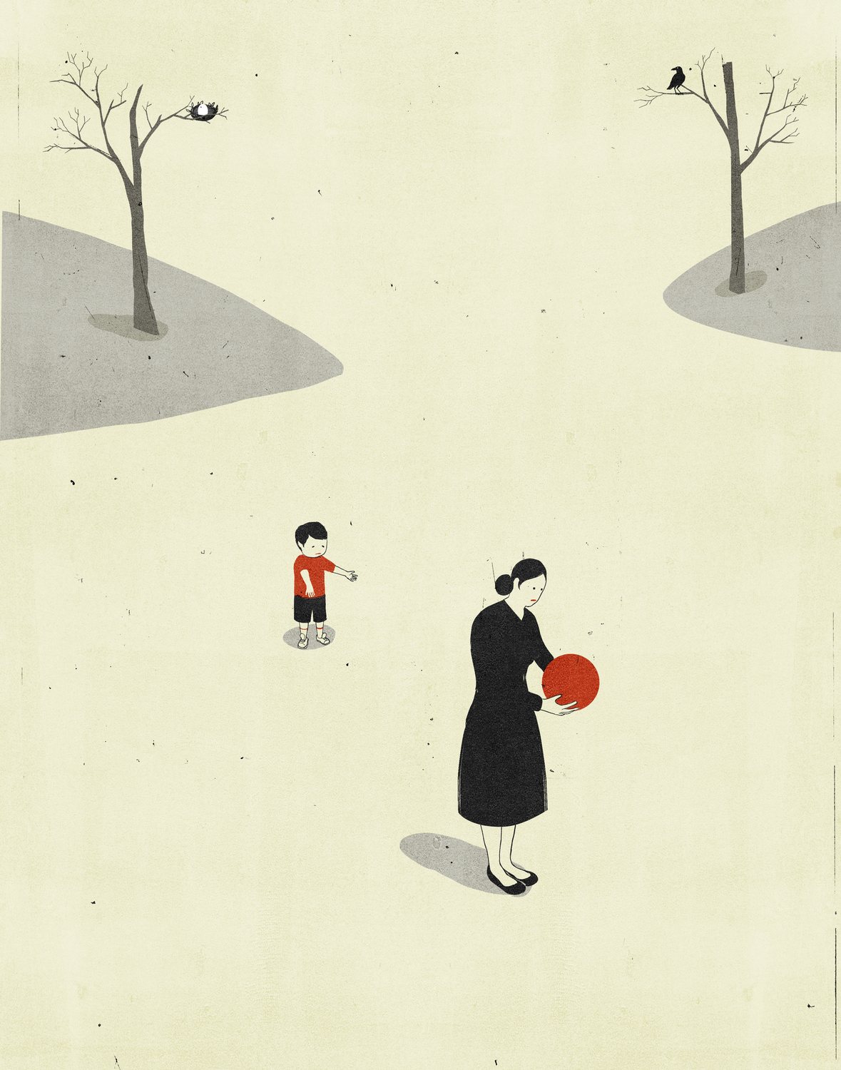 Child with a Ball in the Snow