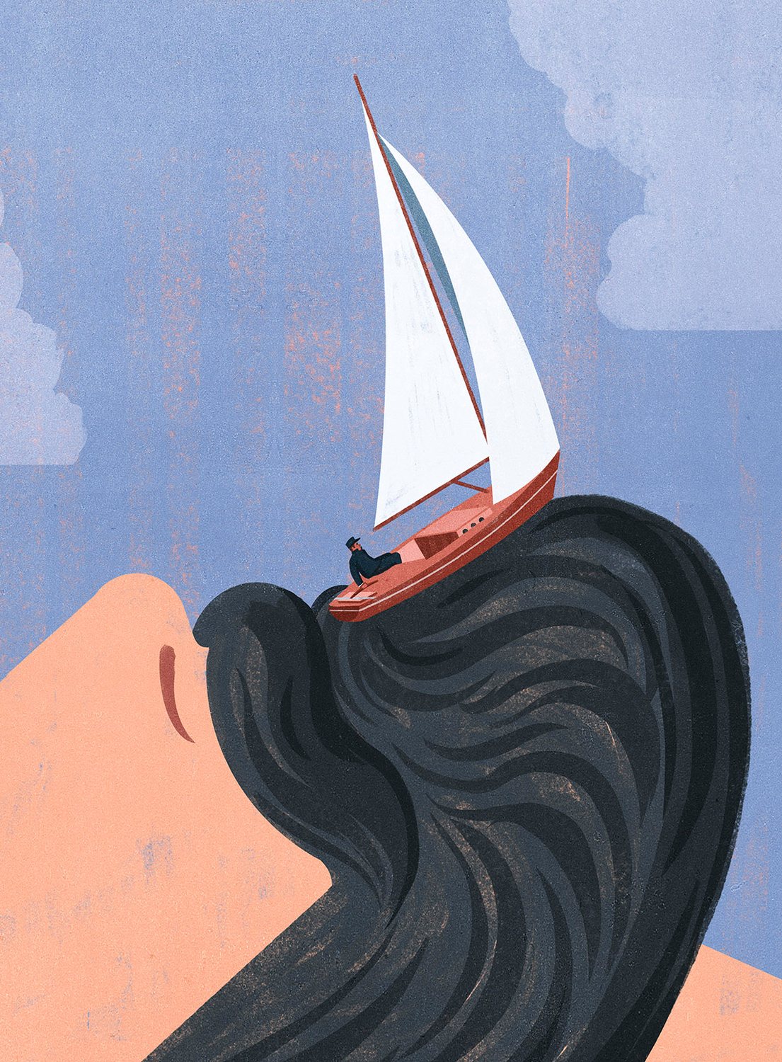 Sailboat in a Woman's Hair
