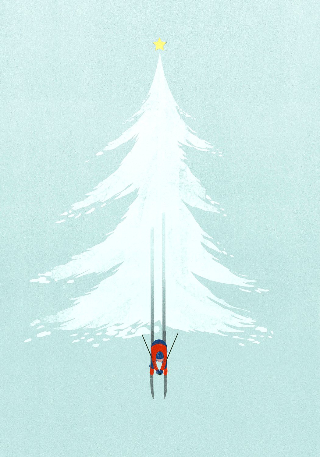 Climber on a Snowy Fir