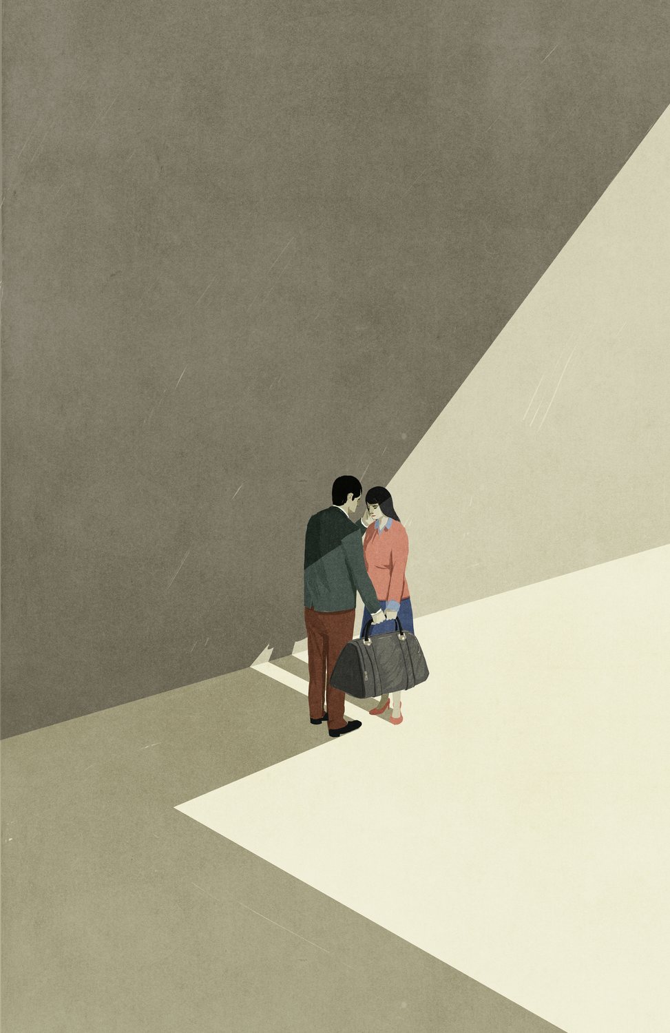 Couple Embracing in the Light