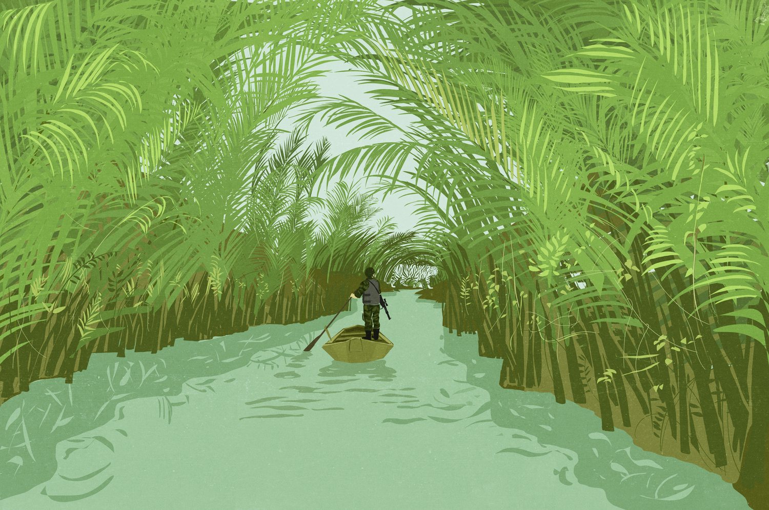 Canoe on a Jungle River