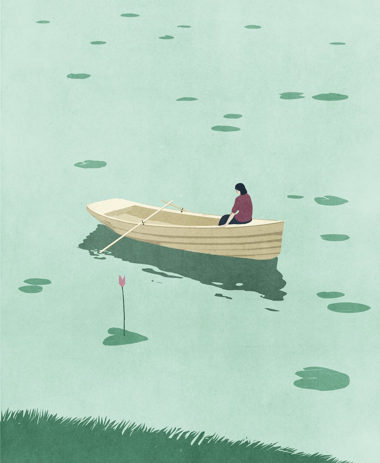 Rowing among Lilies