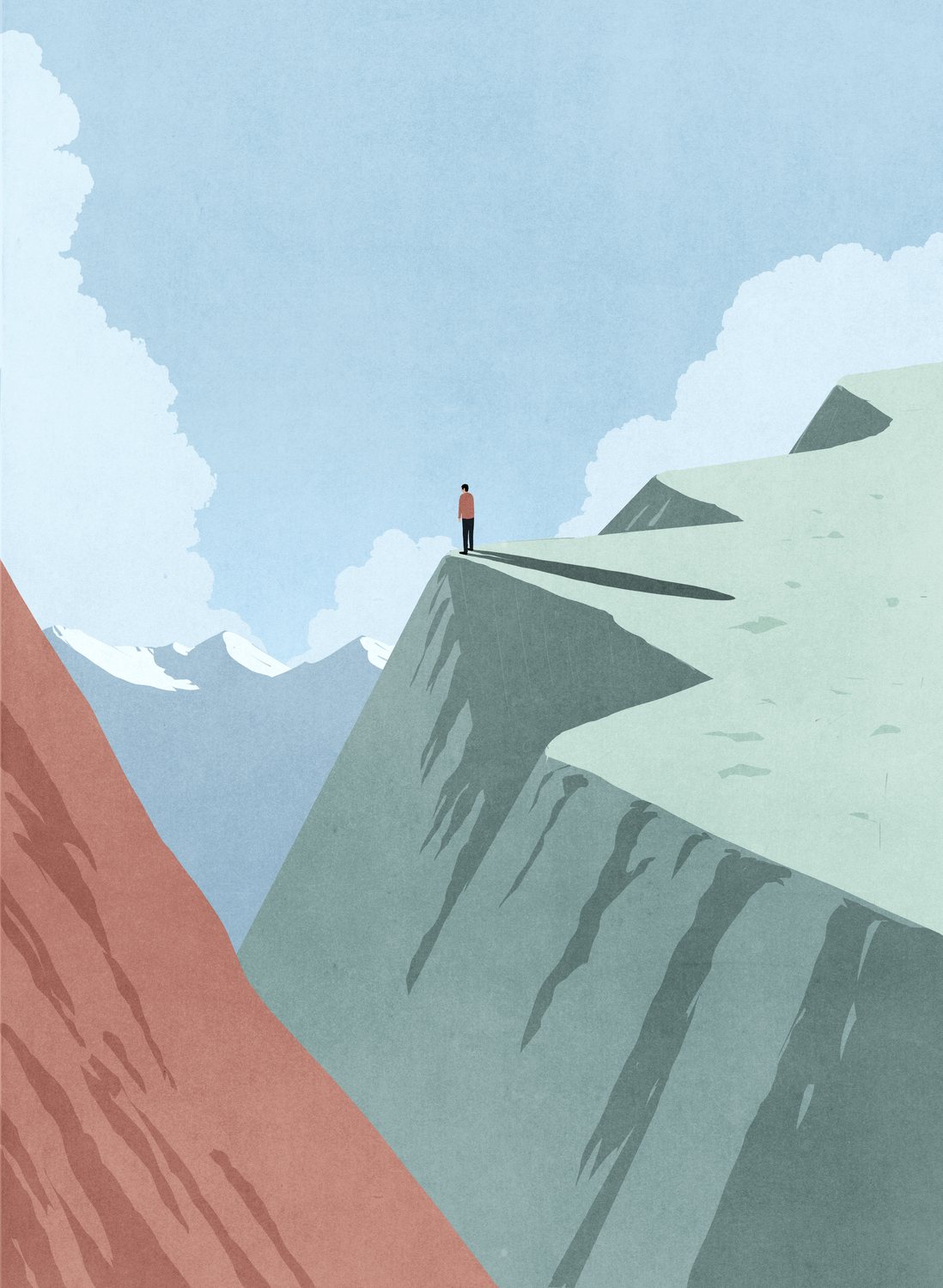 Walker on a Mountain Ridge