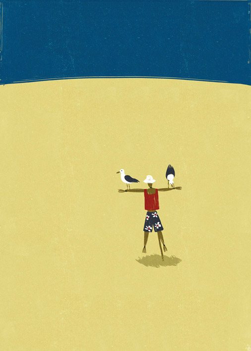 Man with Seagulls on His Arms