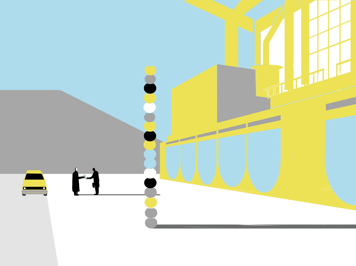 Street Totem and Taxi