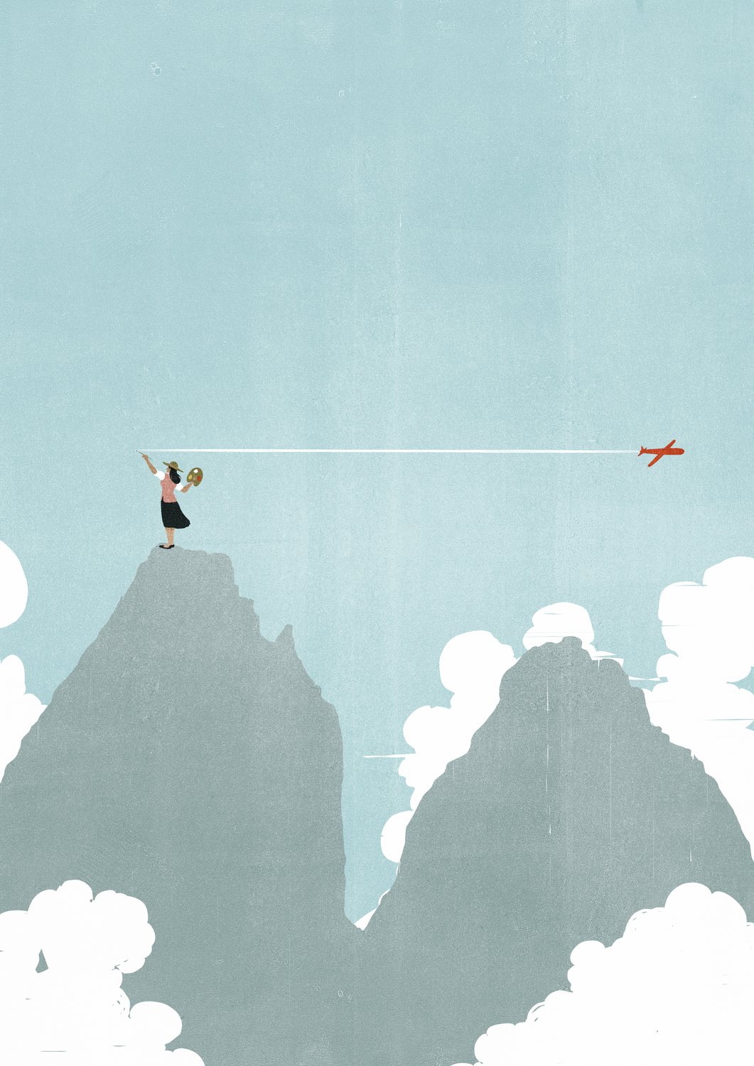 Climber and Airplane on a Line