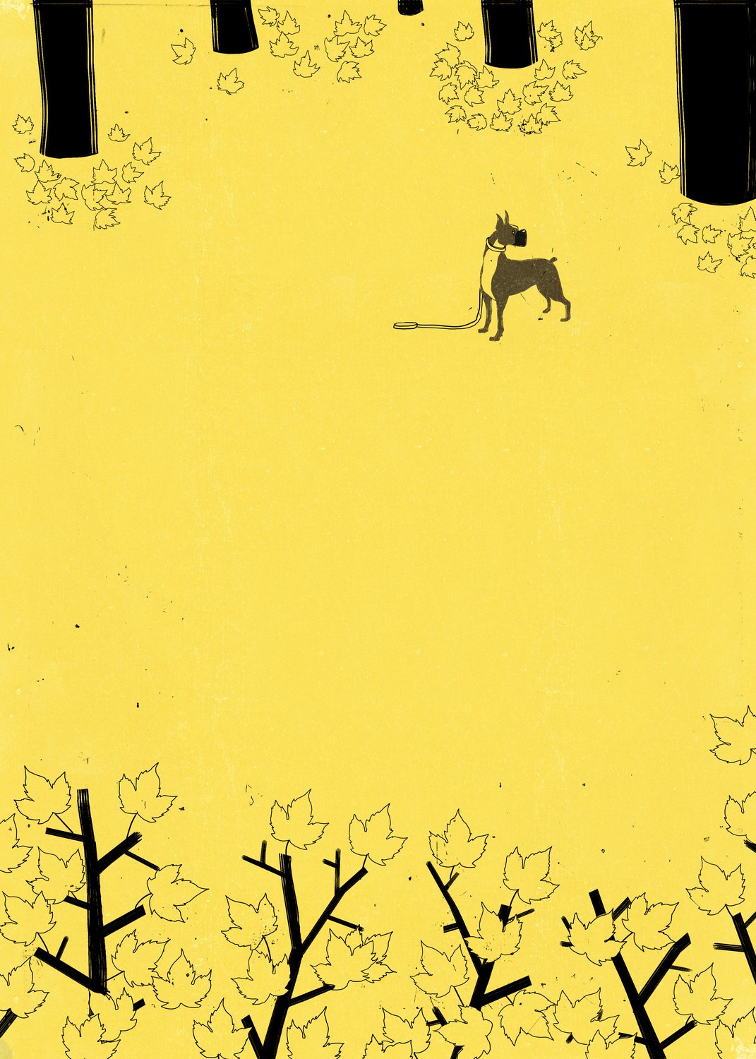 Dog among Leaves