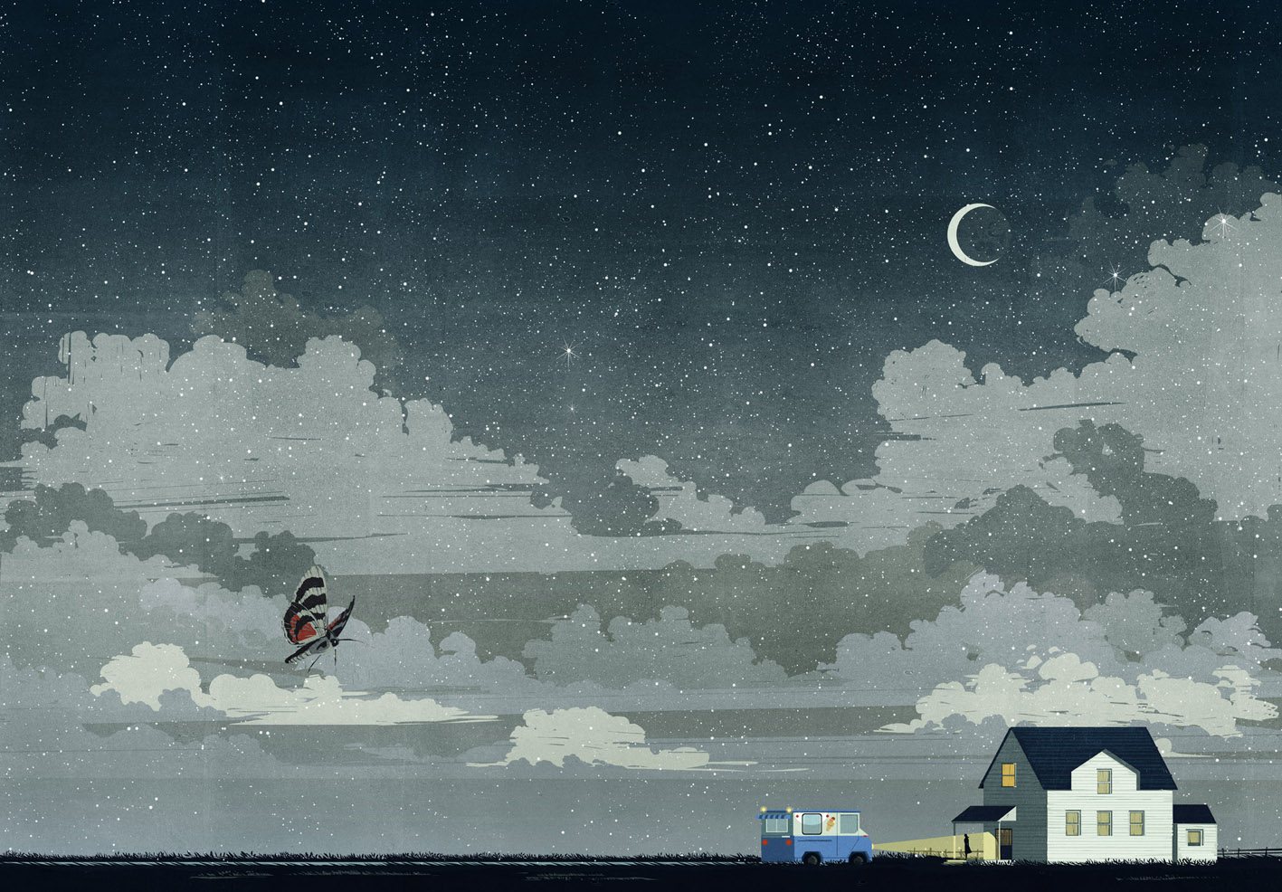 House on the Coast at Night