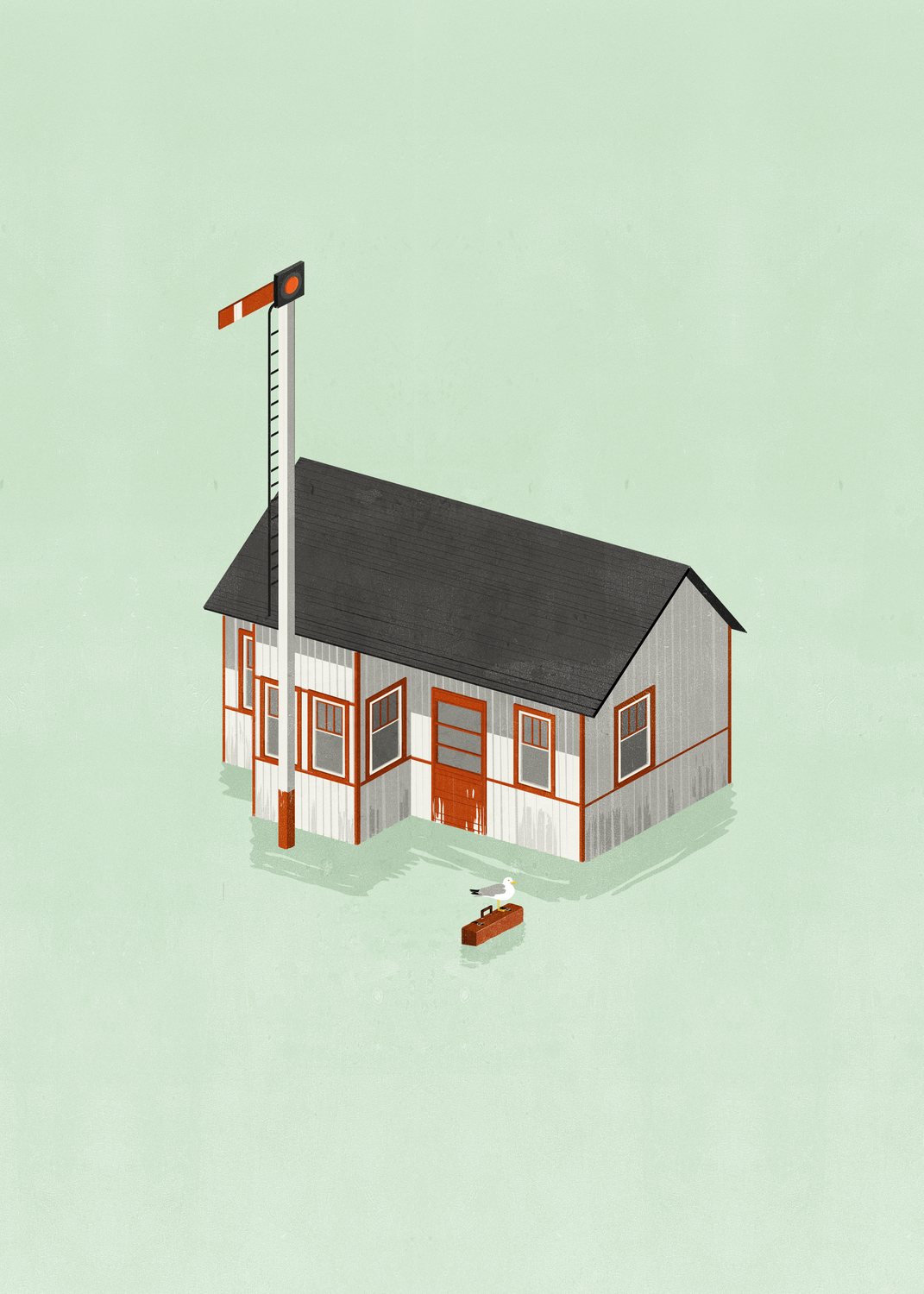 Little House with Flag