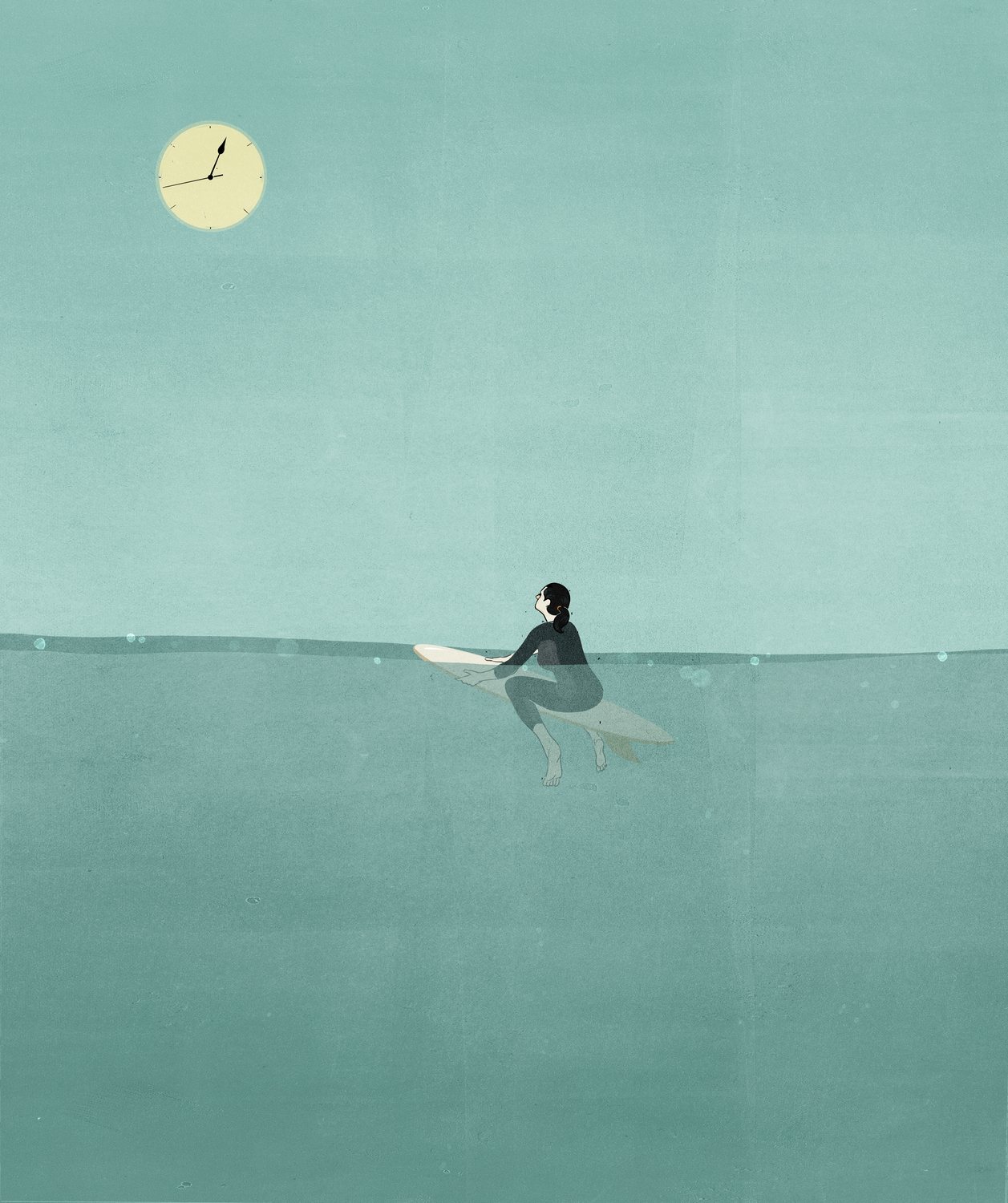 Clock Moon Swimmer