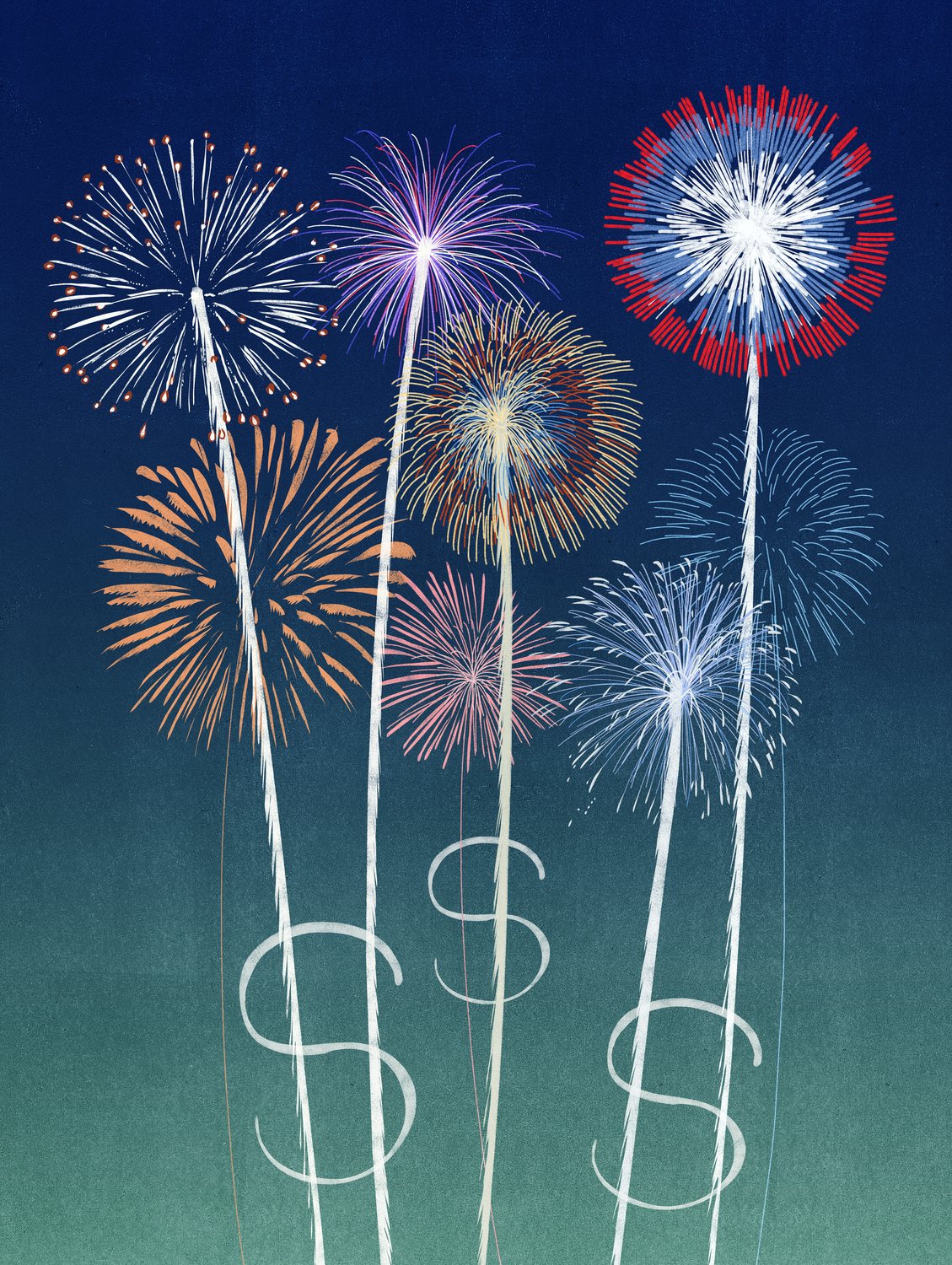 Fireworks of Dollar Signs