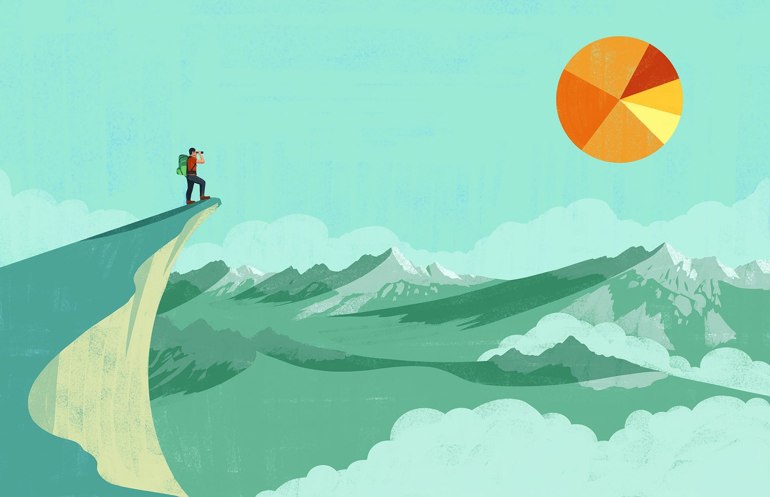 Climber and the Pie Chart Sun