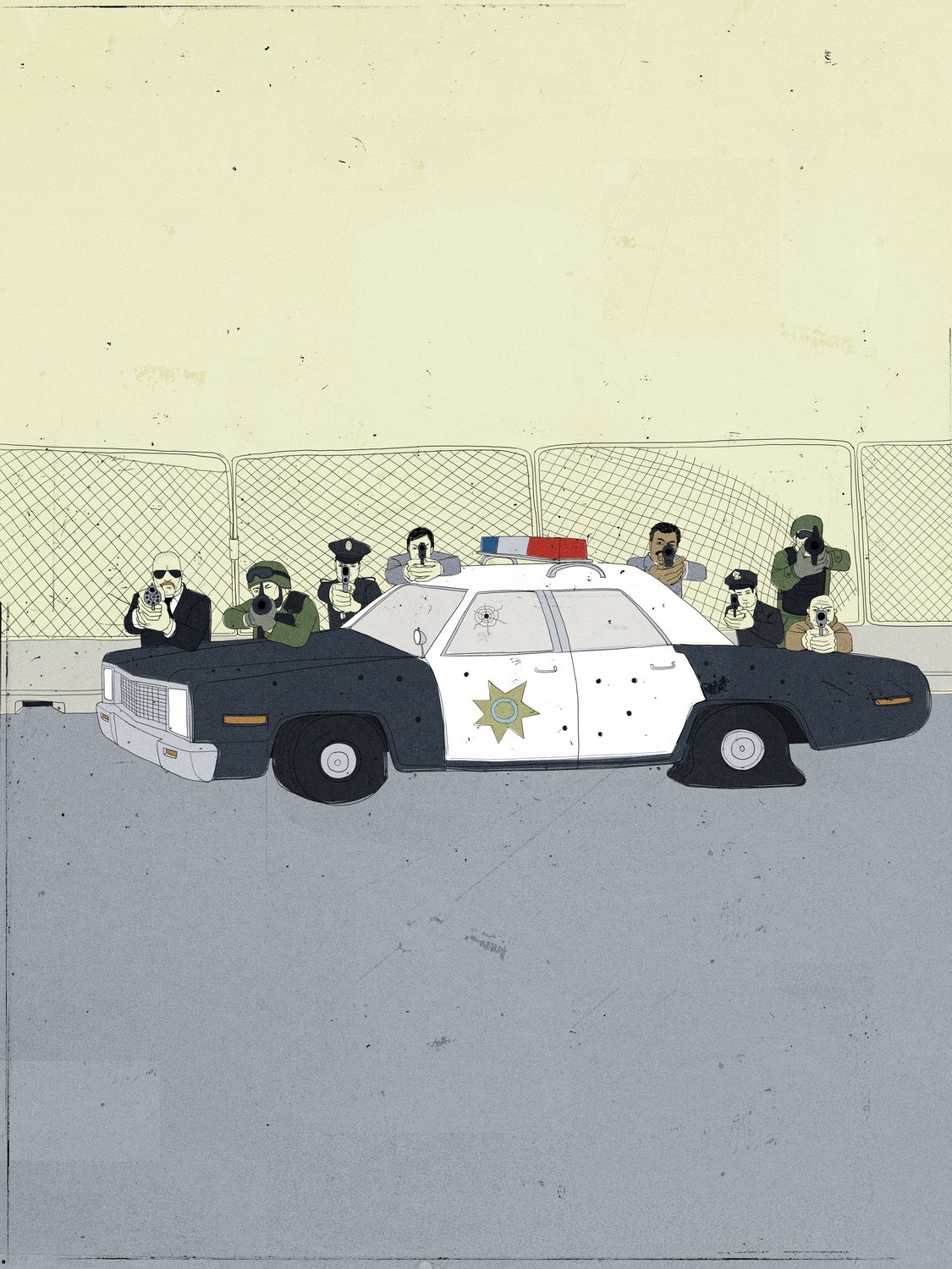 Police Car under Siege