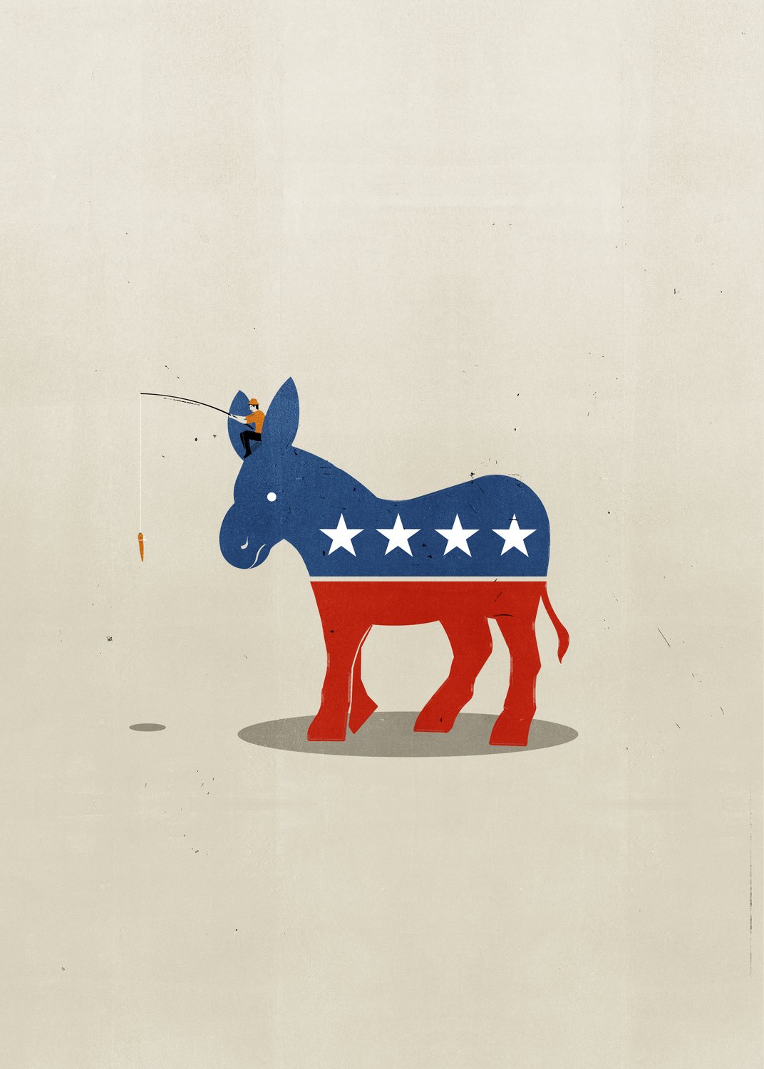 Democratic Donkey on a Line