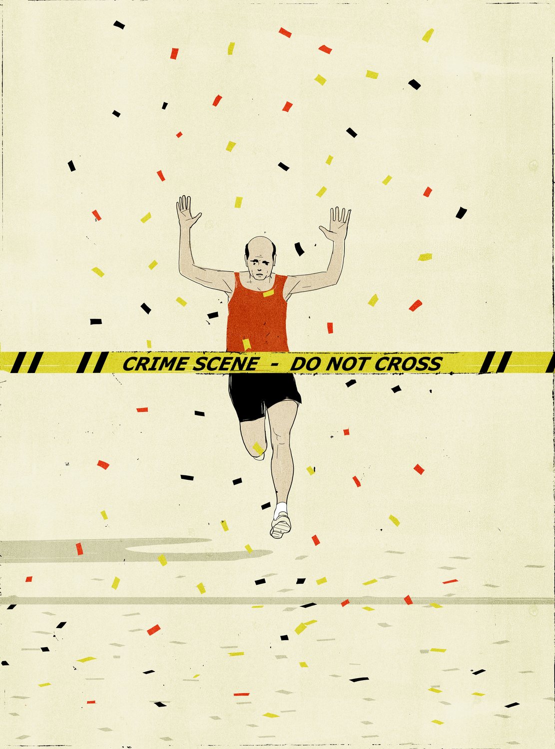 Runner Breaking the Crime Tape