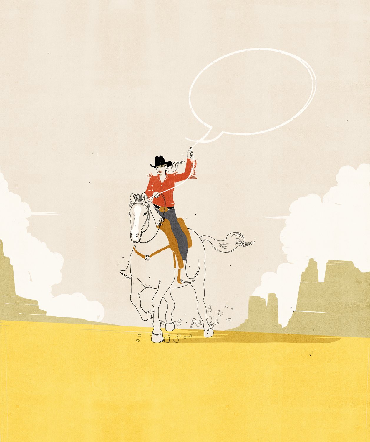Cowboy with a Speech Bubble