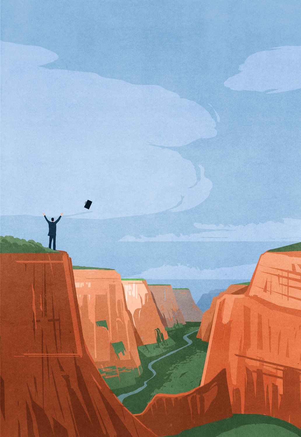 Hiker on the Canyon Edge