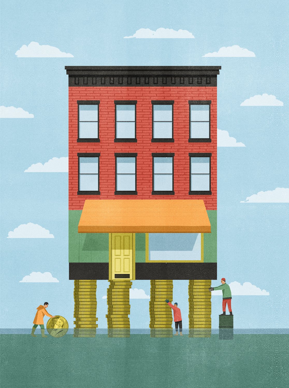 Building on Coin Stilts
