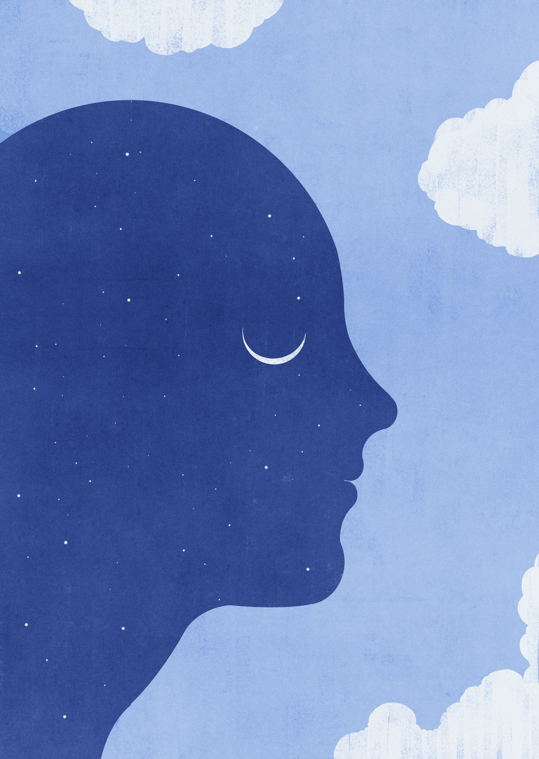 Night Profile with a Moon Smile