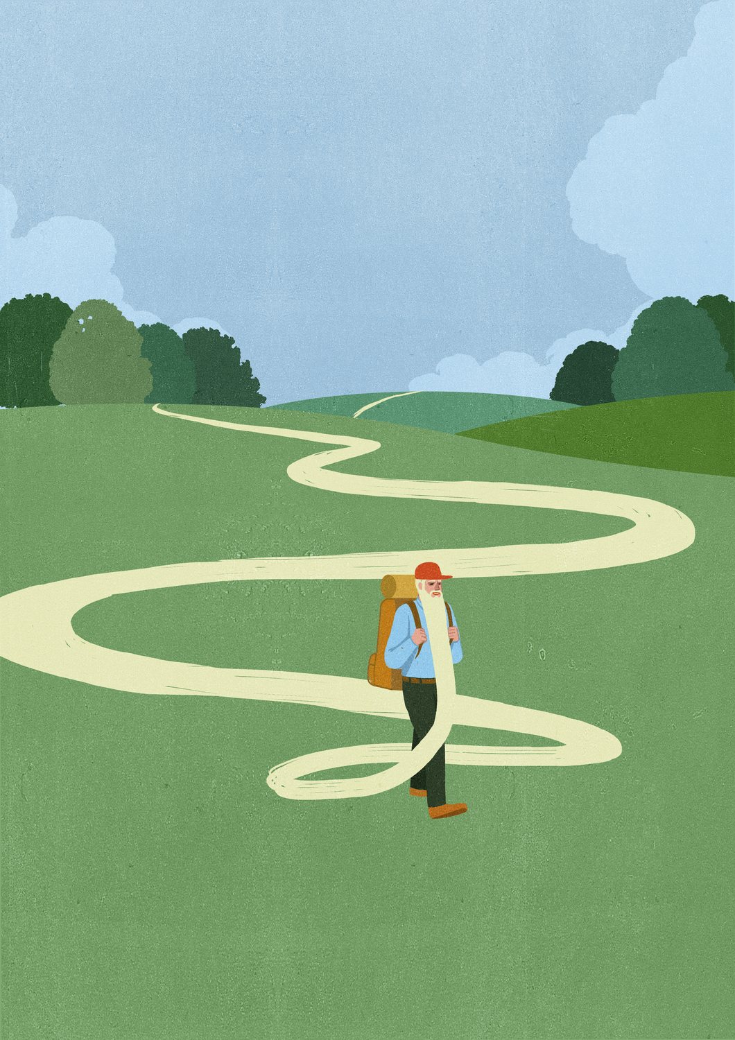 Hiker on the Winding Path