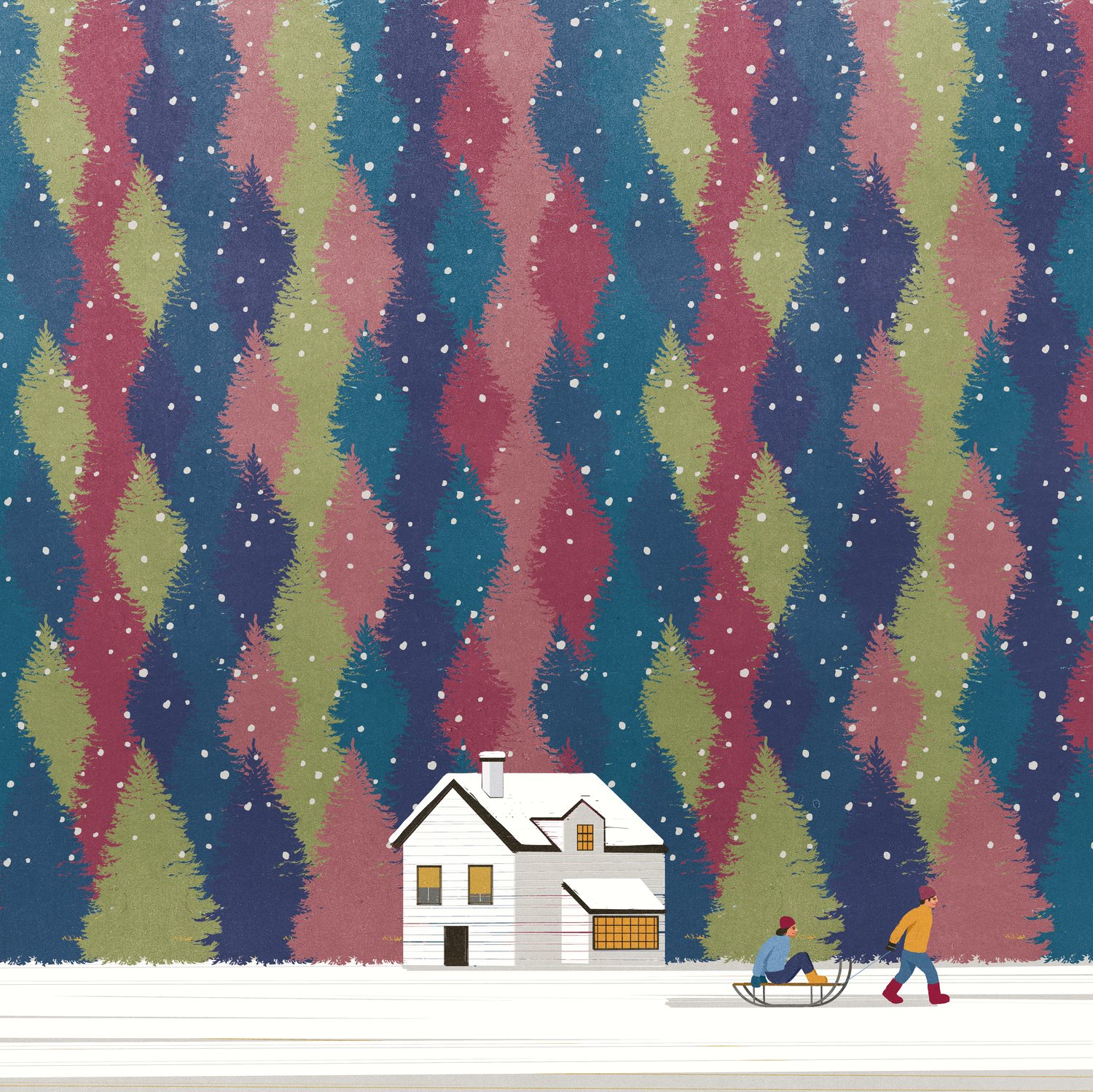 House under a Patterned Sky