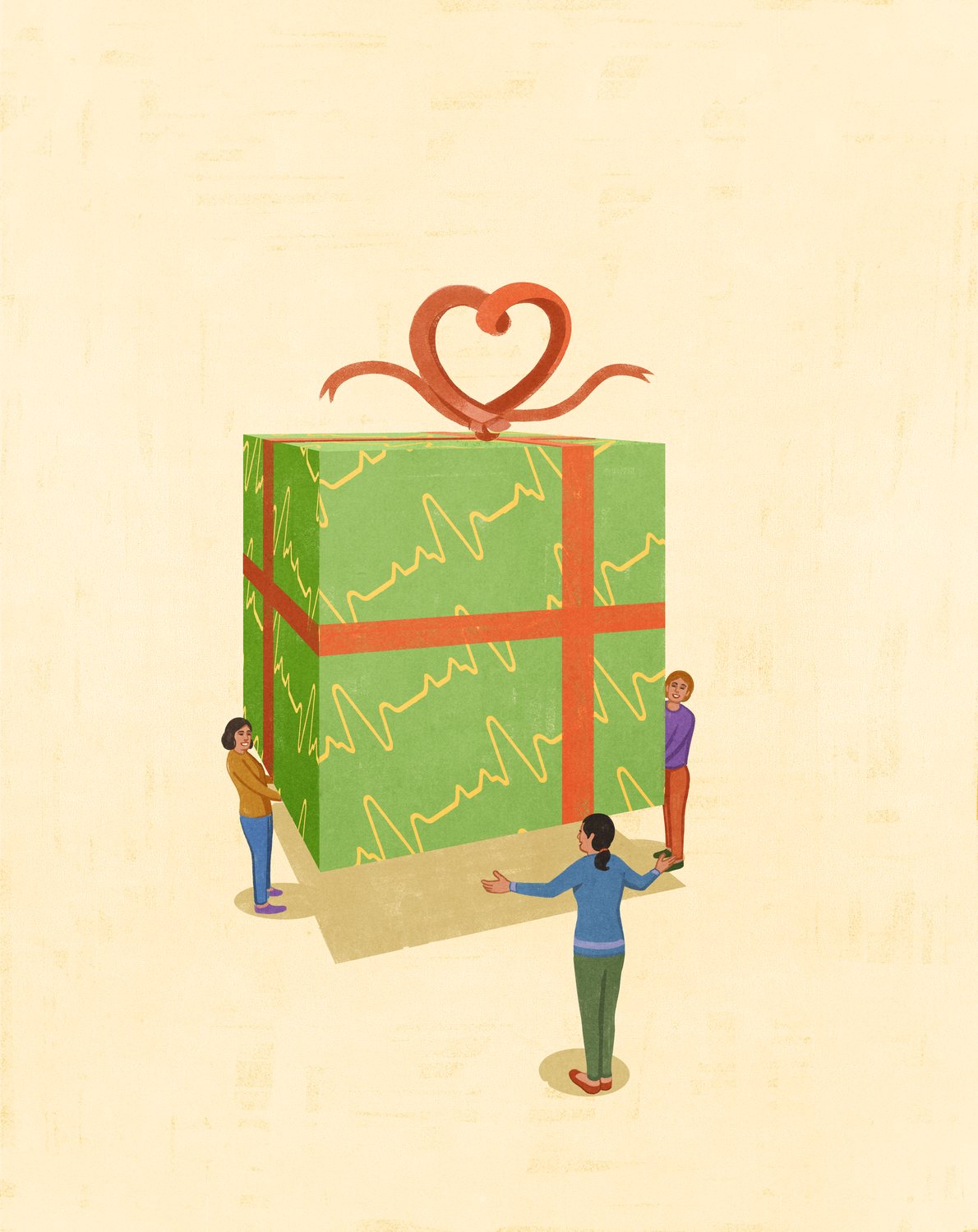 People Carrying a Gift Box