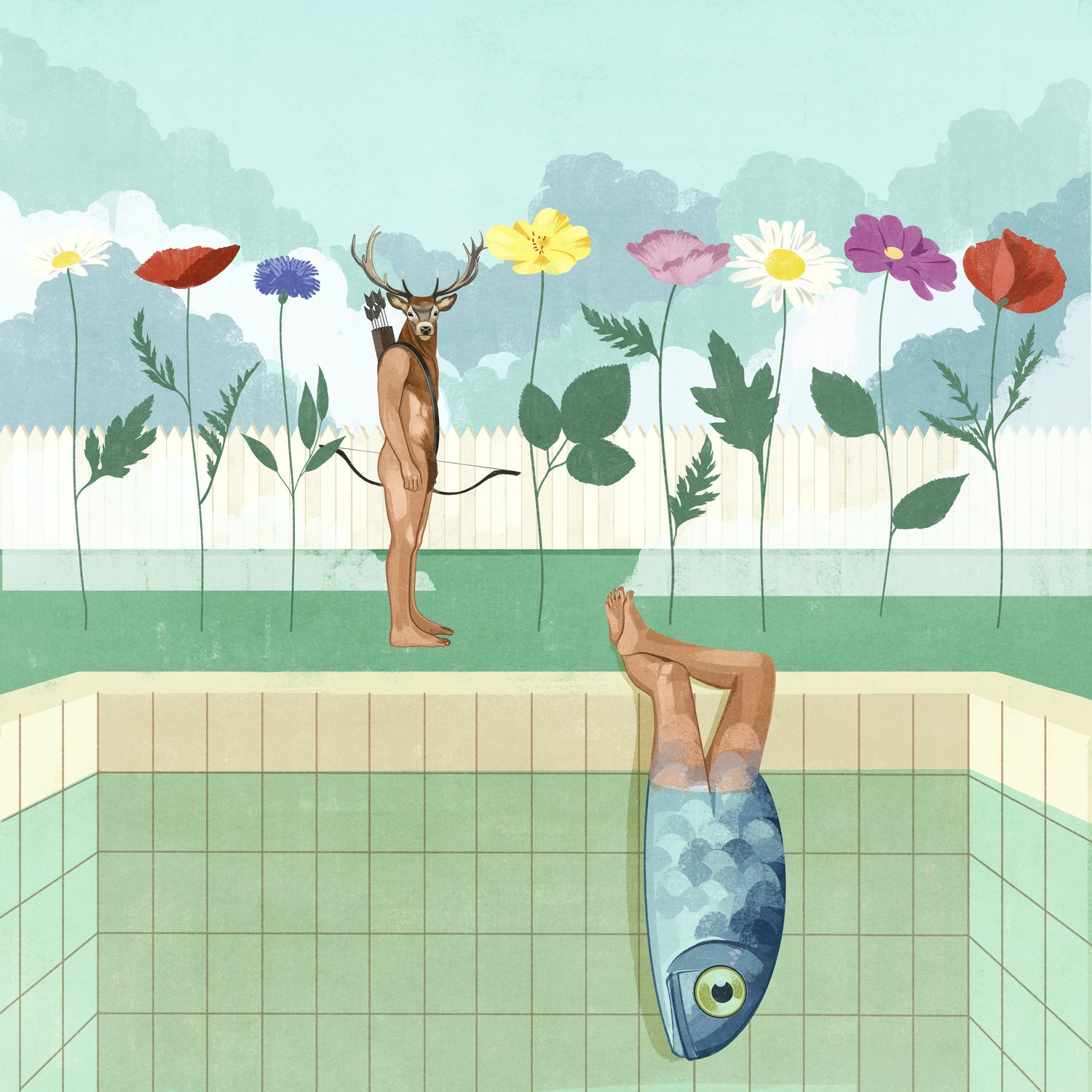 Deer-headed Man and the Fish Diver