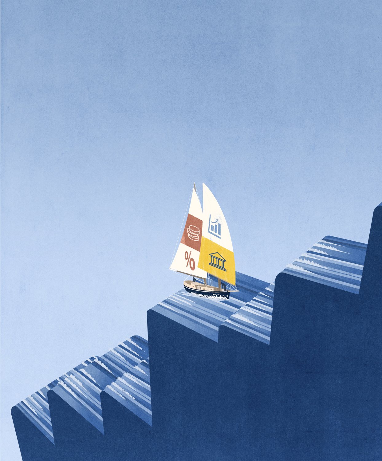 Sailboat Climbing the Stairs