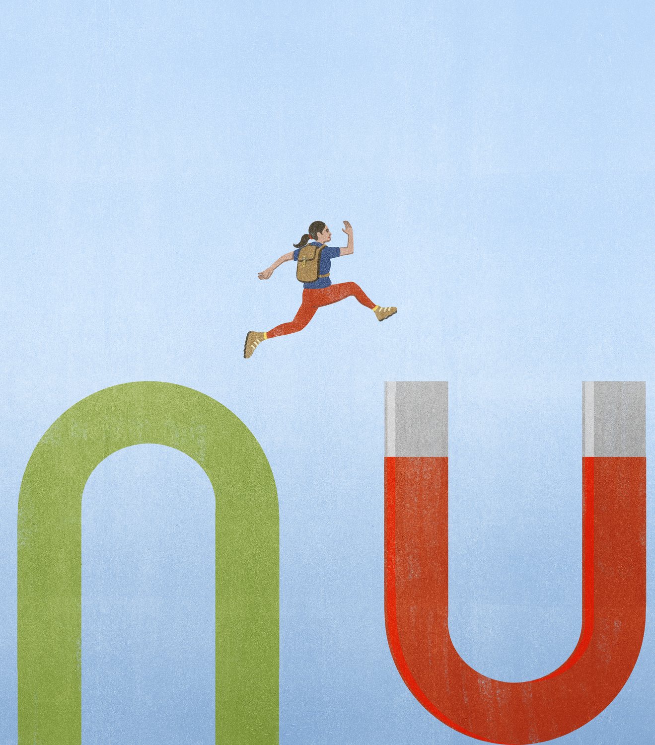 Leap between Two Magnets