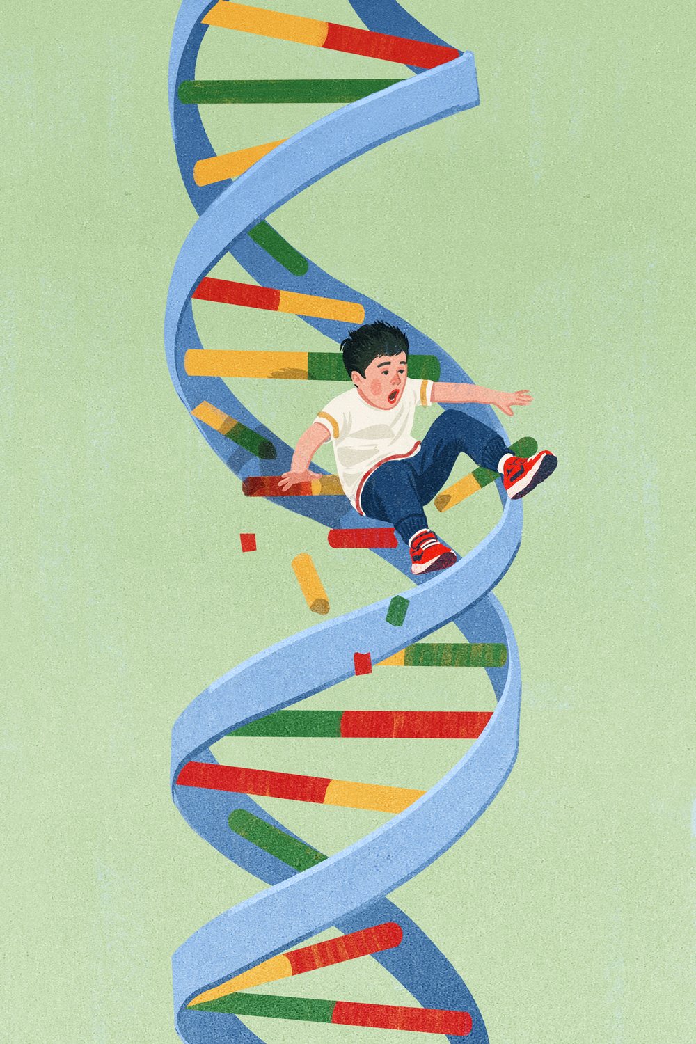 Boy Climbing the DNA