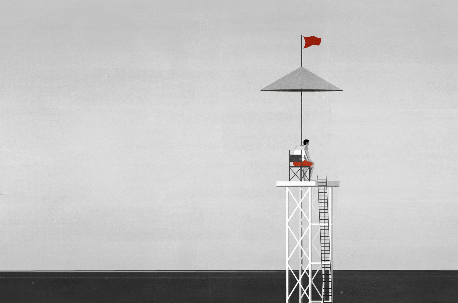Lifeguard Tower on the Grey Shore