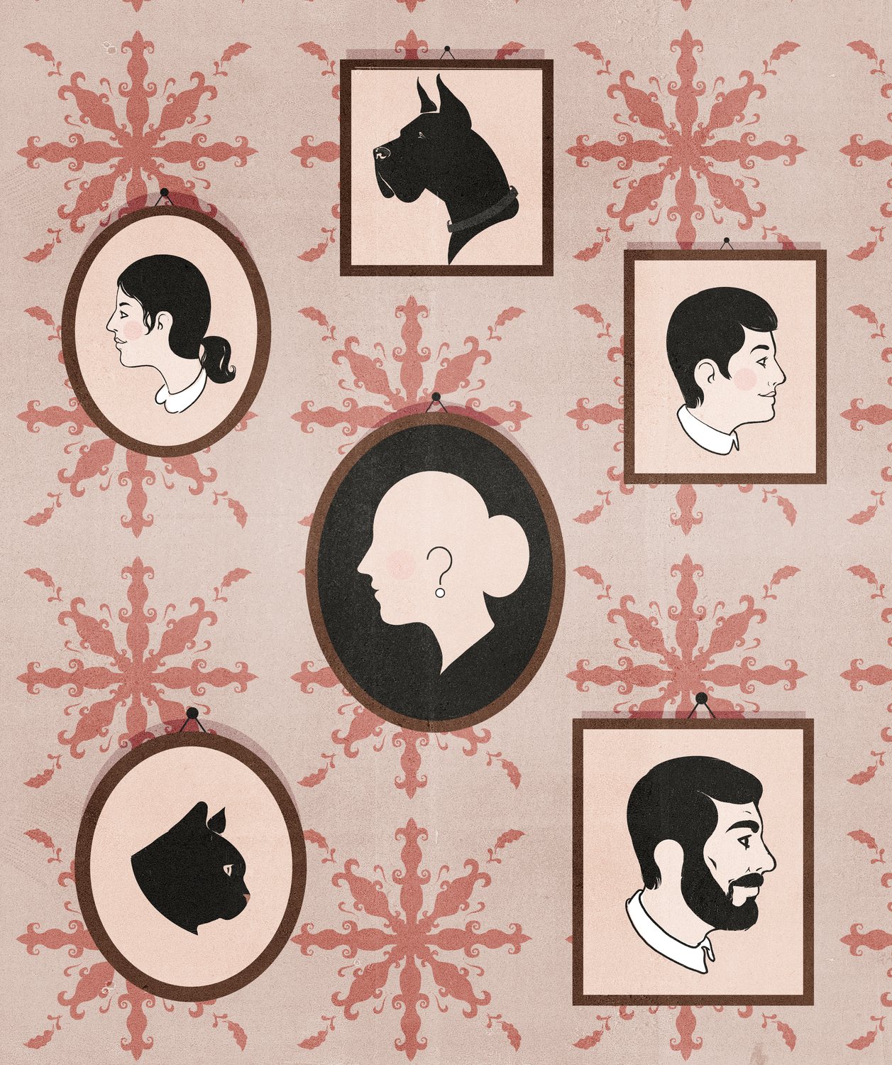Portraits on the Patterned Wall