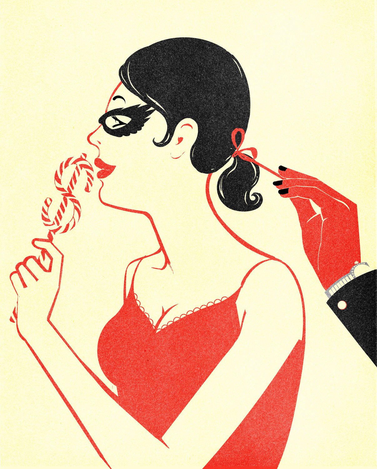 Masked Woman with a Rose