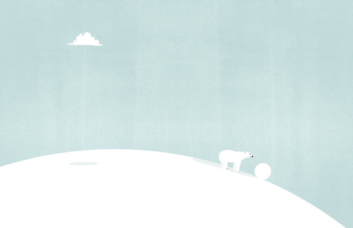 Polar Bear on the White Hill