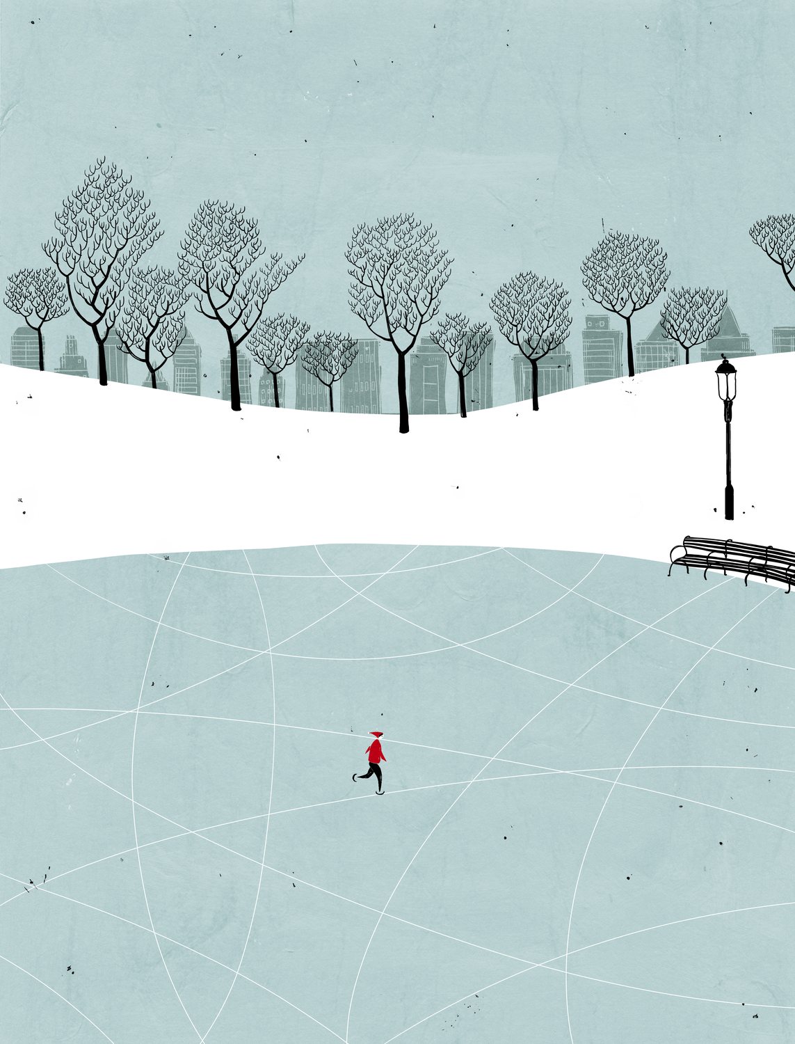 Skater on the Frozen Park