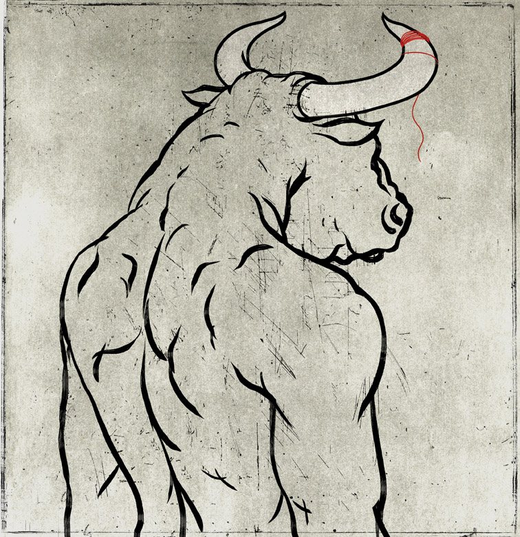 Minotaur Etching