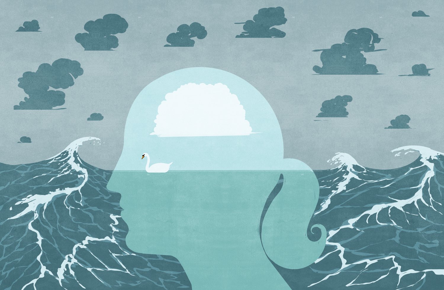 Head with Calm inside the Storm