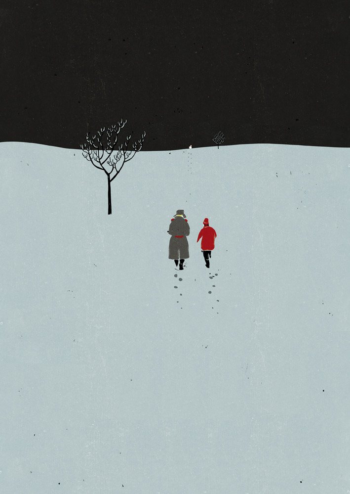 Couple Walking in the Snow