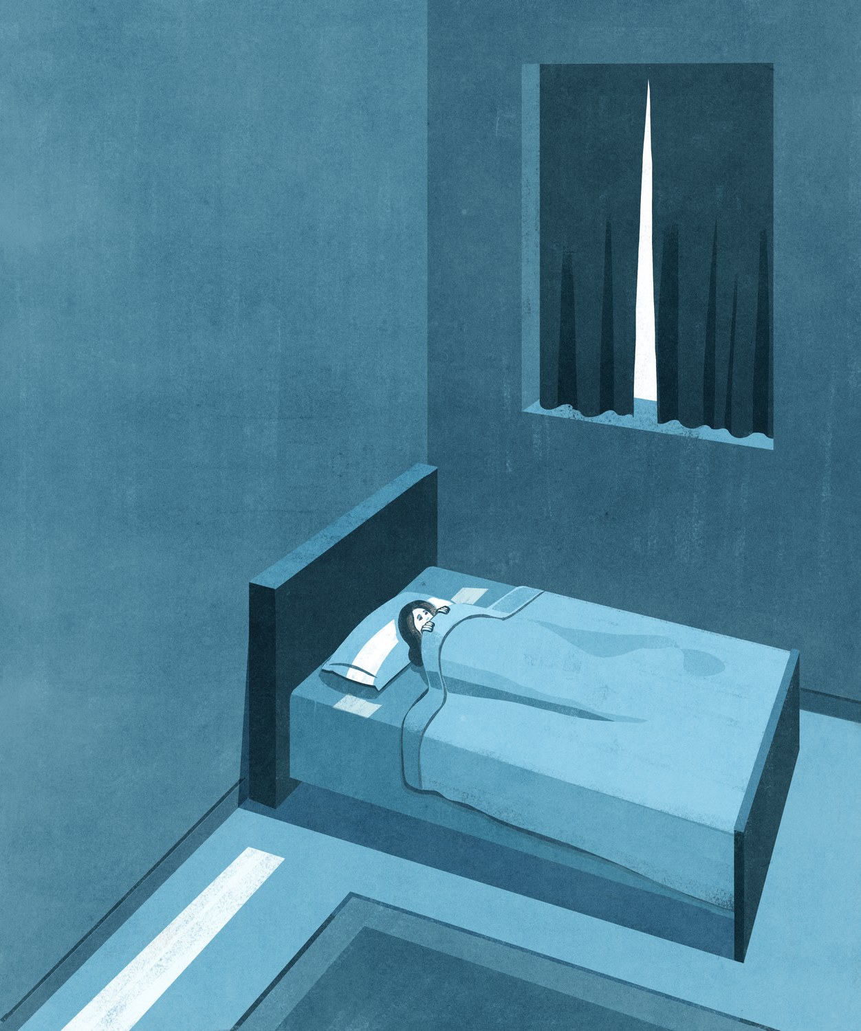 Bed in a White Beam of Light