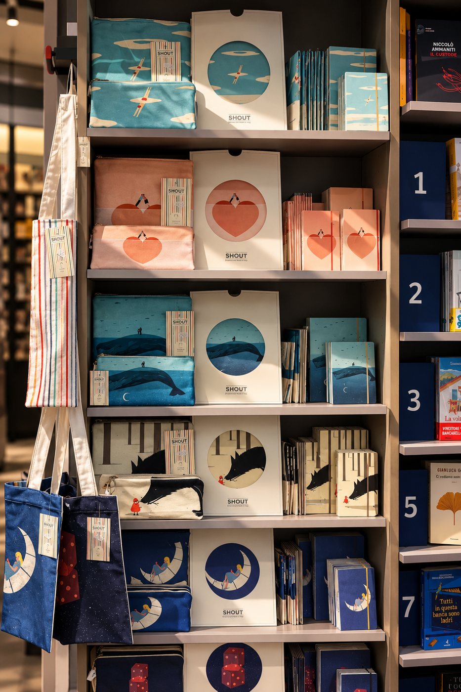 The collection in store, Mondadori bookstores