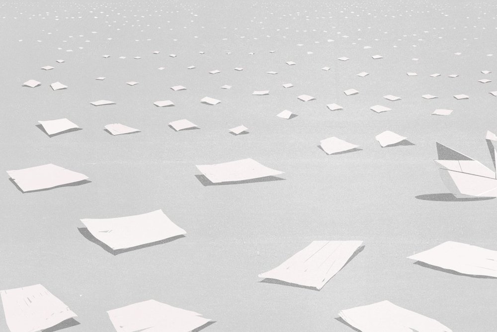 Paper Swan among the Sheets