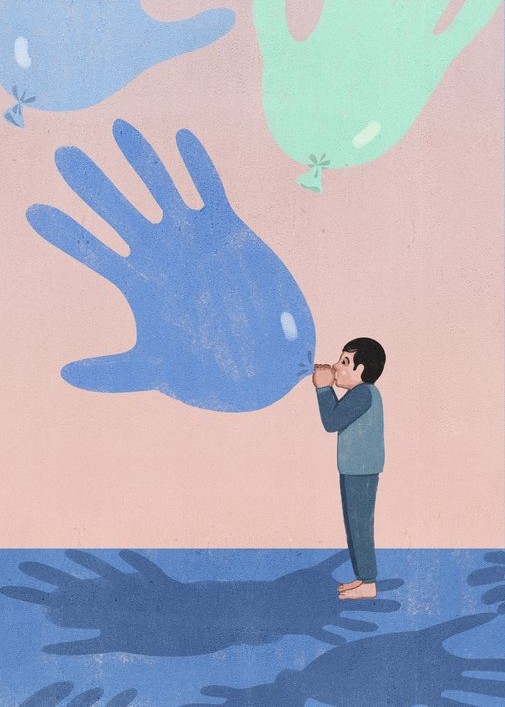 Gloves Floating like Balloons