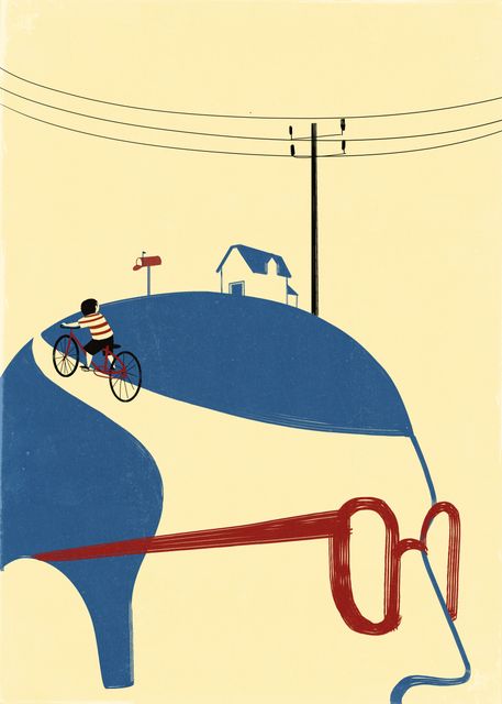 Cyclist on a Pair of Glasses