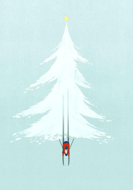 Climber on a Snowy Fir