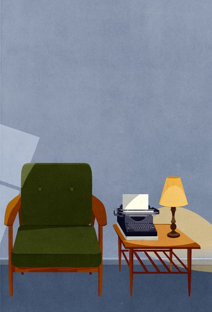 Typewriter and Armchair