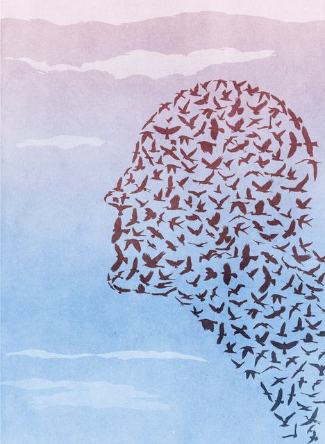 Profile Made of Birds