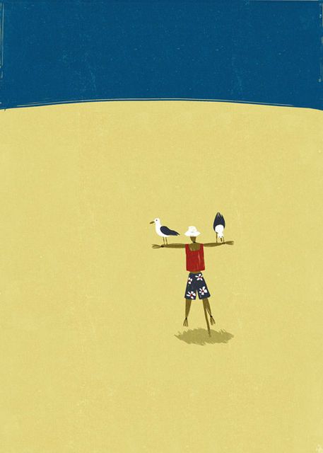 Man with Seagulls on His Arms