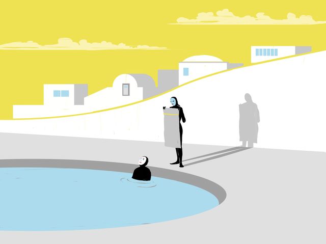 Silhouettes by the Pool