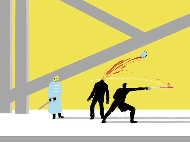 Figures Fighting with Fire