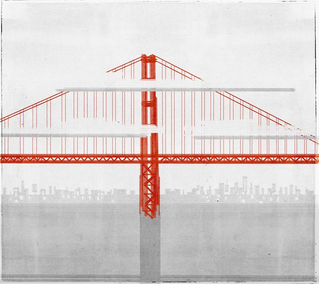 Red Bridge in the Fog